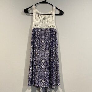 Aeropostale Patterned Blue and White Dress - Size XS